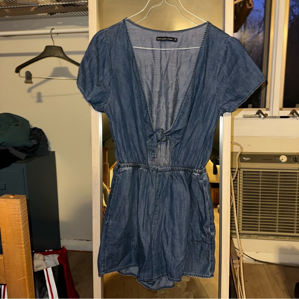 Abercrombie & Fitch Blue Denim Romper